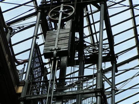 elevator mechanism at the bradbury building | the top of one… | Flickr