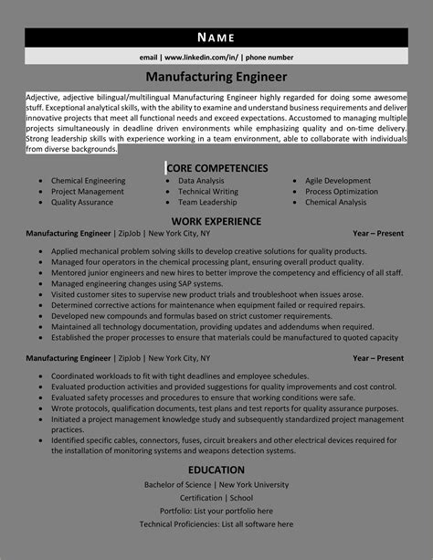 Sample Resume For Experienced Mechanical Engineer - Resume Gallery