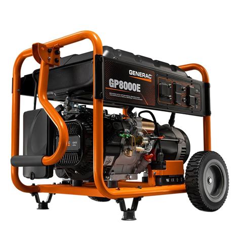 Generac 8,000-Watt Gasoline Powered Electric Start Portable Generator ...