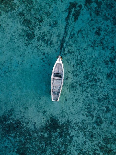 Boat, water, aerial view, blue, transparent, HD phone wallpaper | Peakpx