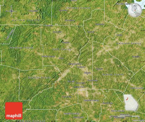 Satellite Map of Fulton County