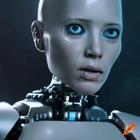 Realistic robot in a futuristic setting on Craiyon