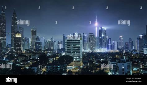 Kuala Lumpur skyline at night Stock Photo - Alamy