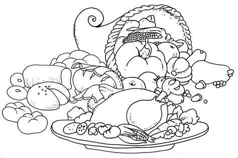 Turkey Dinner Coloring Page at GetColorings.com | Free printable colorings pages to print and color