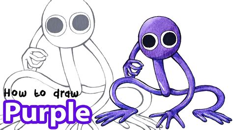 How to draw Purple | Roblox Rainbow Friends - YouTube