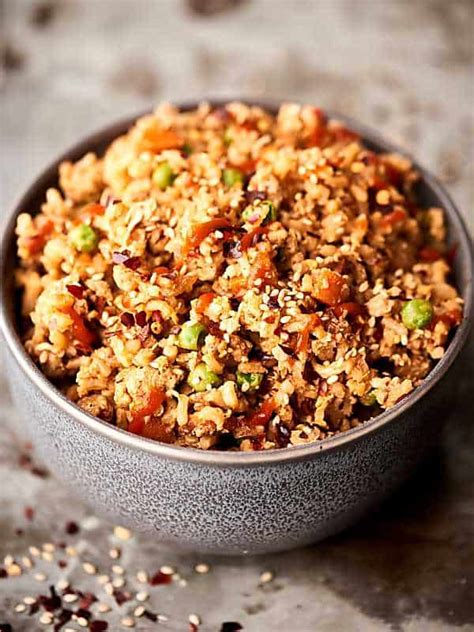 Ground Turkey Fried Rice Recipe - w/ Brown Rice, 15 Min Healthy Dinner