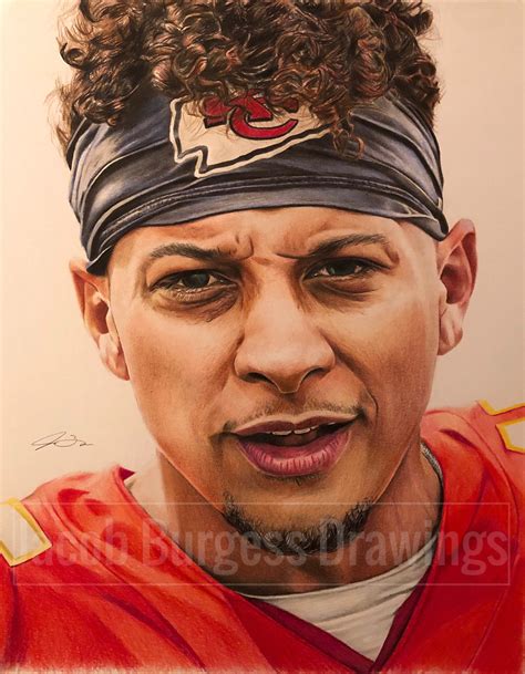 Patrick Mahomes Colored Pencil Drawing Print Numbered to 300 - Etsy