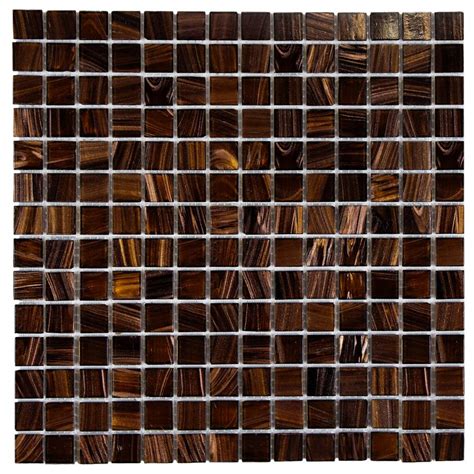 Merola Tile Coppa Brown Gold 12 in. x 12 in. x 4 mm Glass Mosaic Tile-GDRCOBRG - The Home Depot