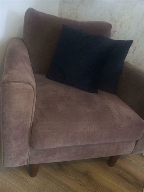 DFS fabric armchair sofa brown immaculate condition | eBay