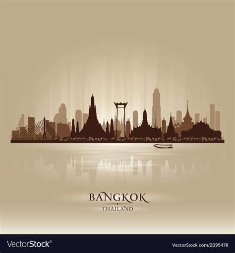 Bangkok thailand city skyline silhouette Vector Image