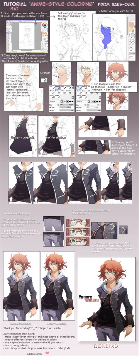 Anime Style coloring Tutorial by baka-ouji on deviantART | Photoshop, Dessin manga, Tutoriel dessin