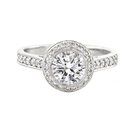 Round Diamond Halo Ring with Pavé Band | Mark Solomon Jewellers