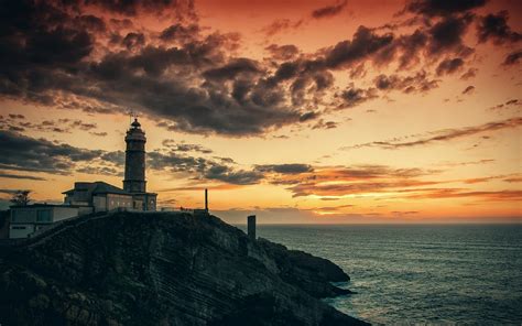 sea, Lighthouse, Night, Sunset, Nature Wallpapers HD / Desktop and Mobile Backgrounds