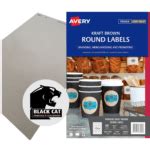 Avery Labels Round Brown Laser / Inkjet 60mm 12up pk15 L7106 | Black Cat Printing & Stationery