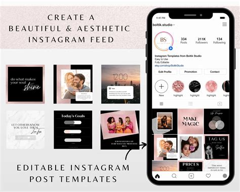 Editable Instagram Template Pack Instagram Post Templates for | Etsy