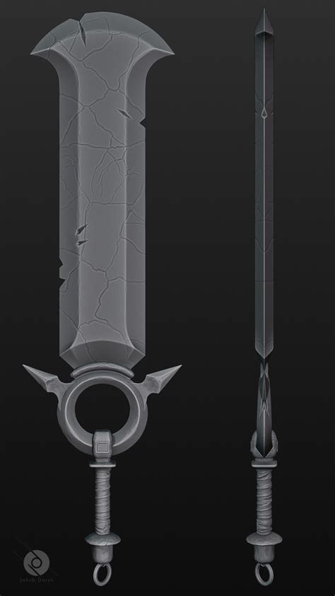 ArtStation - Stylized Crystal Sword, Jakub Daruk | Crystal sword, Sword ...