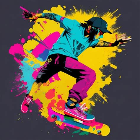 Premium AI Image | vector tshirt art ready for print colorful graffiti illustration of a ...