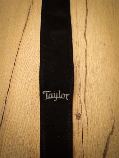 Taylor Embroidered Suede Black Guitar Strap - Kauffmann's Guitar Store