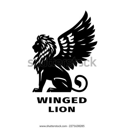 Silhouette Winged Lion Symbol Logo Stock Vector (Royalty Free ...