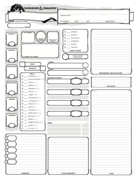 Printable D&D Character Sheets