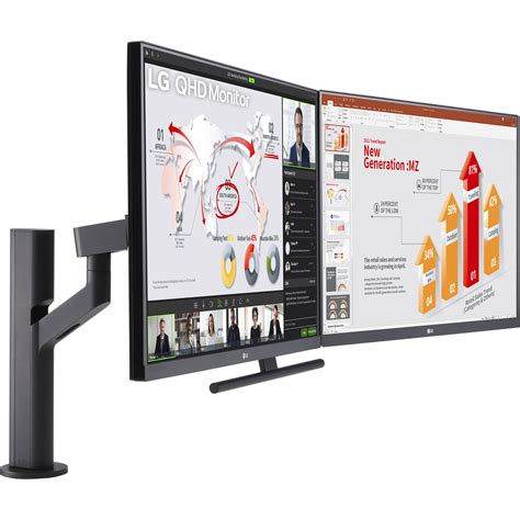 LG Ergo Dual 27" 1440p HDR Monitors 27BP88QD-BS B&H Photo Video