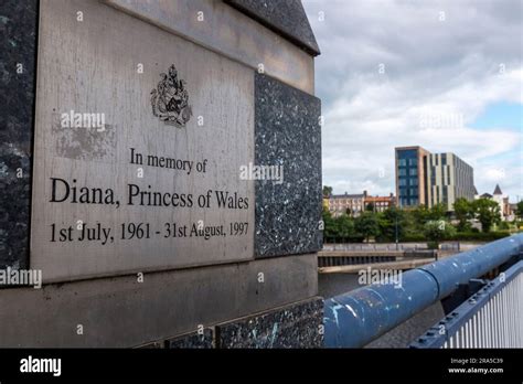 Plaque on the Princess of Wales Bridge in Stockton on Tees,England,UK ...