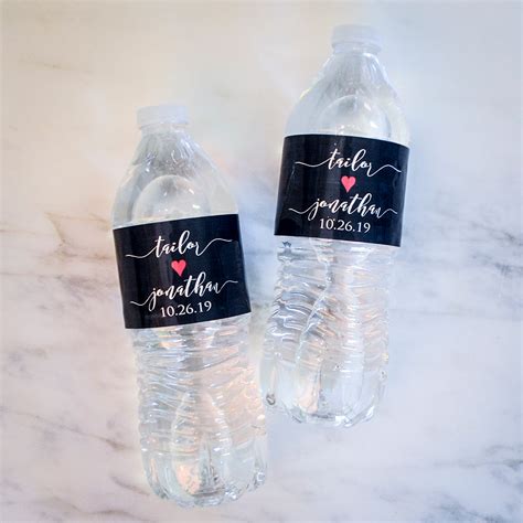 Personalized Wedding Water Bottle Label - GB Design House