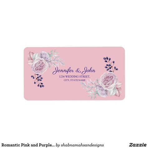 Romantic Pink and Purple Peonies Wedding Address | Wedding address labels, Fun wedding ...