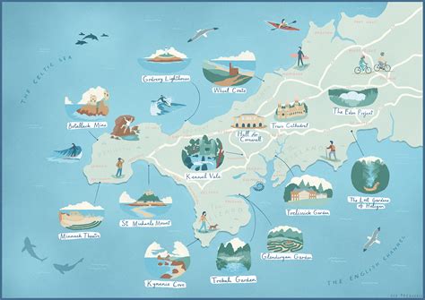 Illustrated maps - Falmouth & Cornwall :: Behance