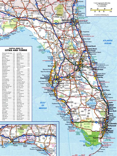 Large detailed roads and highways map of Florida state | Vidiani.com | Maps of all countries in ...