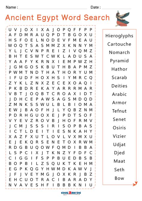 Printable Ancient Egypt Word Search