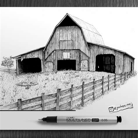 Barn Drawing at PaintingValley.com | Explore collection of Barn Drawing