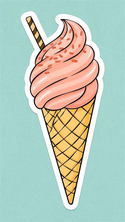 Psd cartoon sticker ice cream hand drawn clipart | free image by rawpixel.com / Noon | Ice cream ...