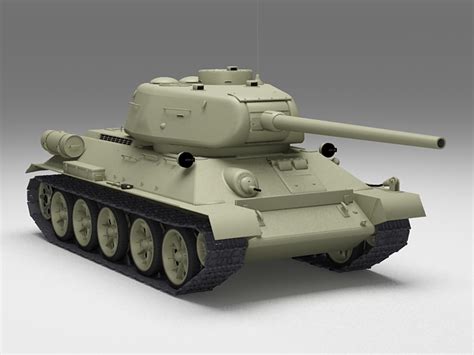 Russian T-34 Tank 3d model 3ds Max files free download - CadNav