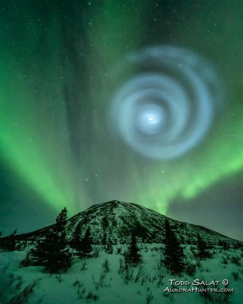 Giant Spiral Appears Amid the Aurora Lights in Alaska's Night Sky ...