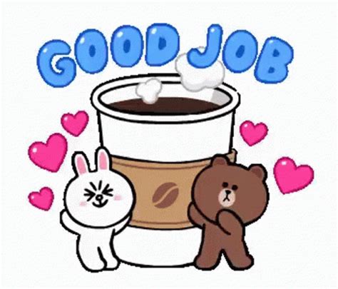 Cony And Brown Good Job GIF - ConyAndBrown GoodJob Coffee - Discover ...