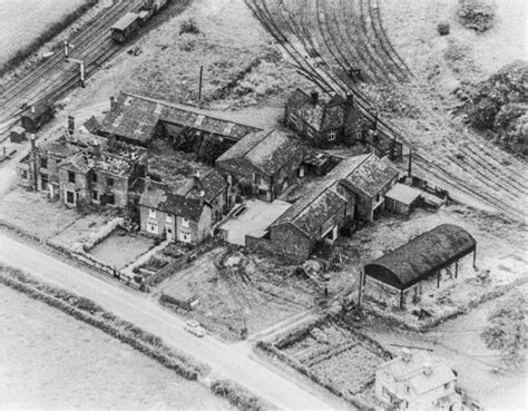 Bardon Hill station and the former hotel. Aerial view. - Coalville Heritage