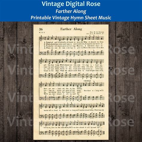 Farther Along Printable Vintage Hymn Sheet Music - Etsy