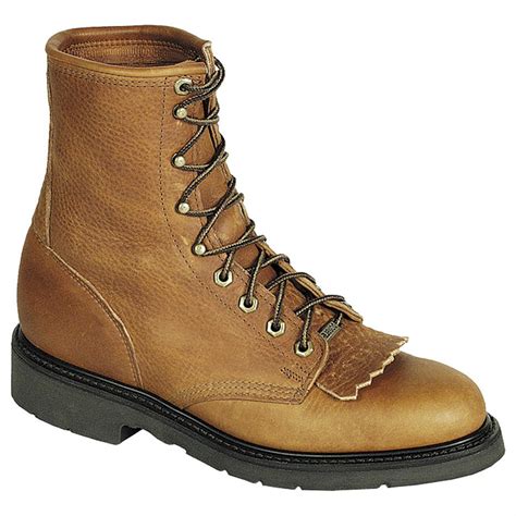 Men's 8" Double - H® Lacer Work Boots, Tobacco - 133643, Work Boots at Sportsman's Guide