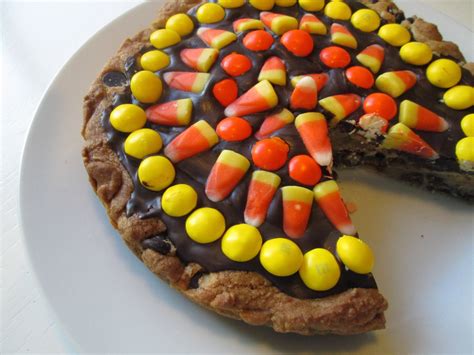 roommom27: Big Chocolate Chip Cookies Decorated with Candy Corn and m&m's