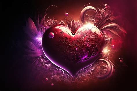 Premium Photo | Valentine love heart romance wallpaper art background