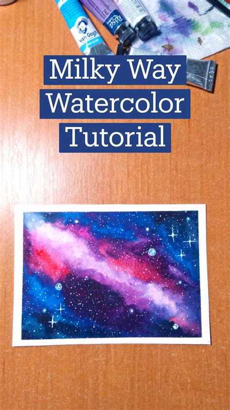 Milky Way Watercolor Tutorial. Milky Way Galaxy Painting Easy. How To ...