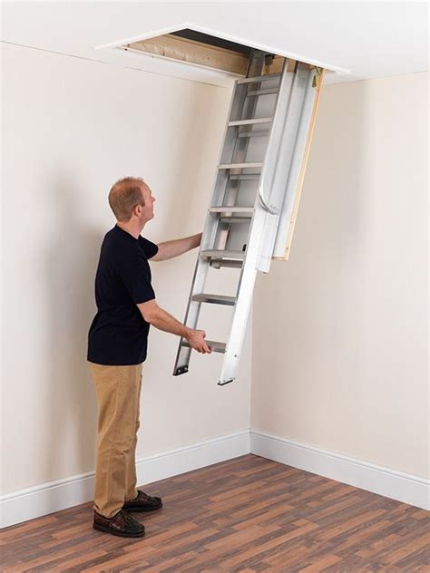 sliding stairs loft ladders ideas metal attic ladders | Attic ladder, Attic stairs, Loft ladder