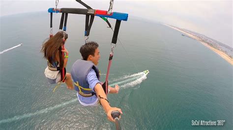 [HD] Parasailing High above SoCal Coastline - Balboa Parasail - Newport Beach, CA - YouTube