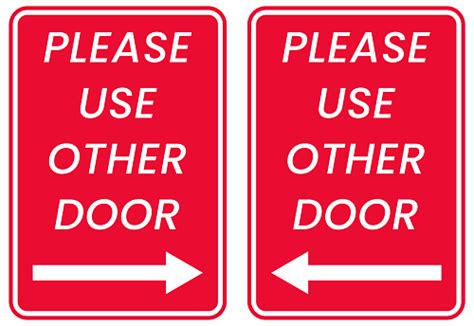 Please Use Other Door Please Use Other Door Sign Icon Poster Stock Illustration - Download Image ...