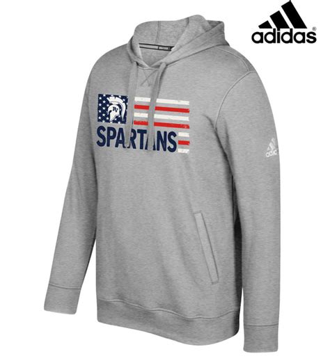 USA Adidas Fleece Hoodie - Spartan Flag Logo – Pleasant Valley Spartan ...