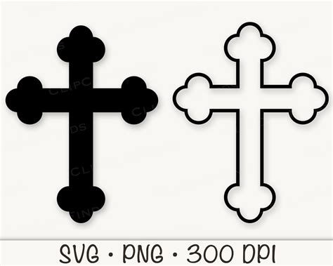 Cross and Outline SVG Vector Cut File and PNG Transparent - Etsy