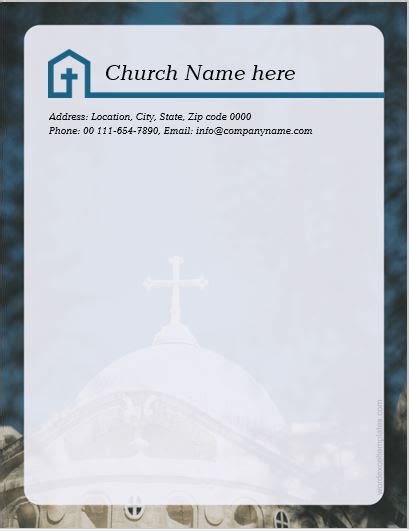 5 Best MS Word Church Letterhead Templates | Word & Excel Templates