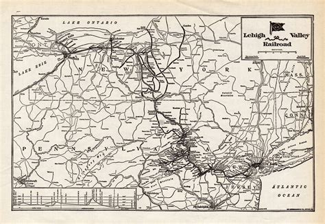 1934 Antique LEHIGH VALLEY Pennsylvania Railroad Map Vintage | Etsy in ...