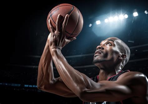 Premium AI Image | A highspeed photography shot of a basketball player ...